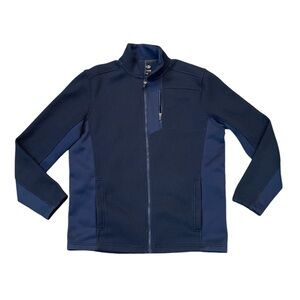 IZOD Advantage Performance Shaker Fleece Midweight Jacket Blue Size Medium